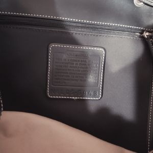 Coach large microfiber and leather backpack